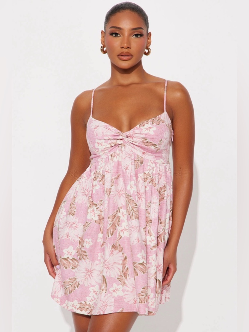 Holly Pink Floral Mini Dress - Picture 2 of 7